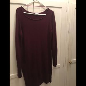 Knitted burgundy dress